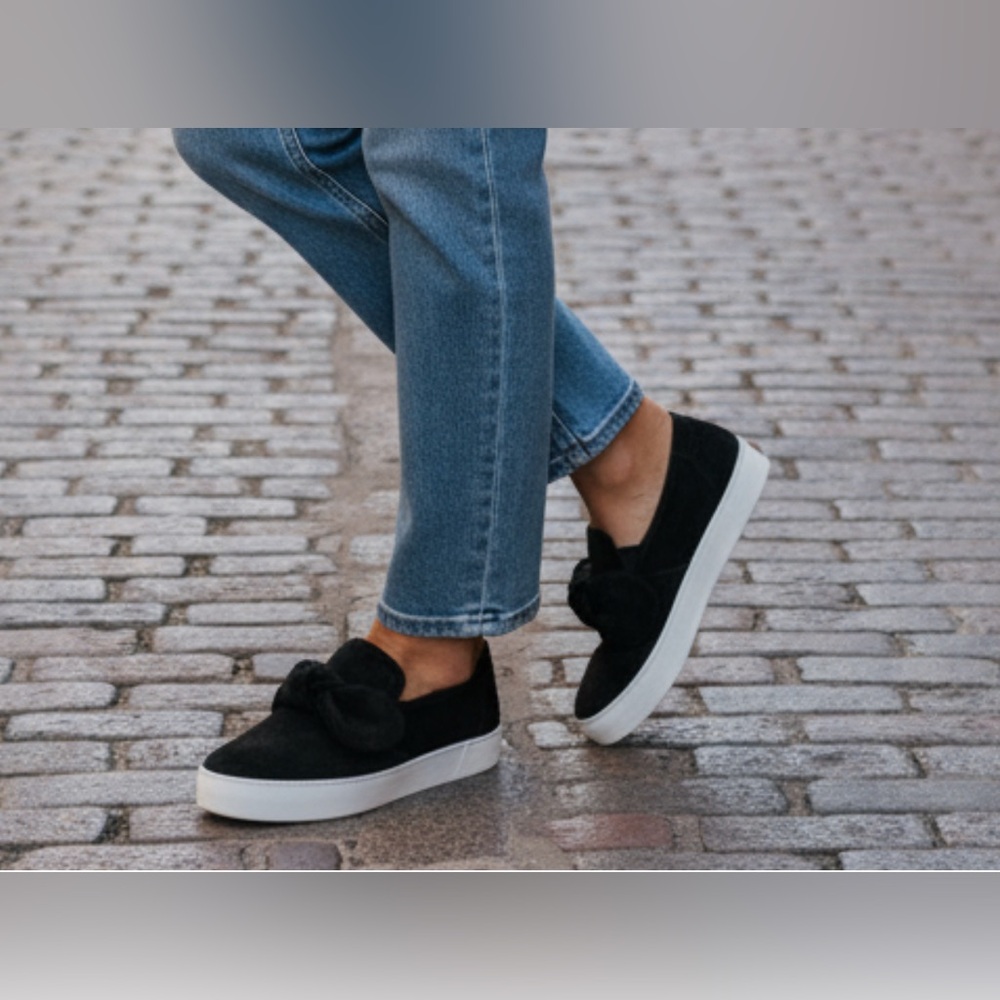 Rebecca Minkoff Stacey Black Oiled Suede Sneaker